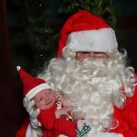 Littlest Laker poses with Santa